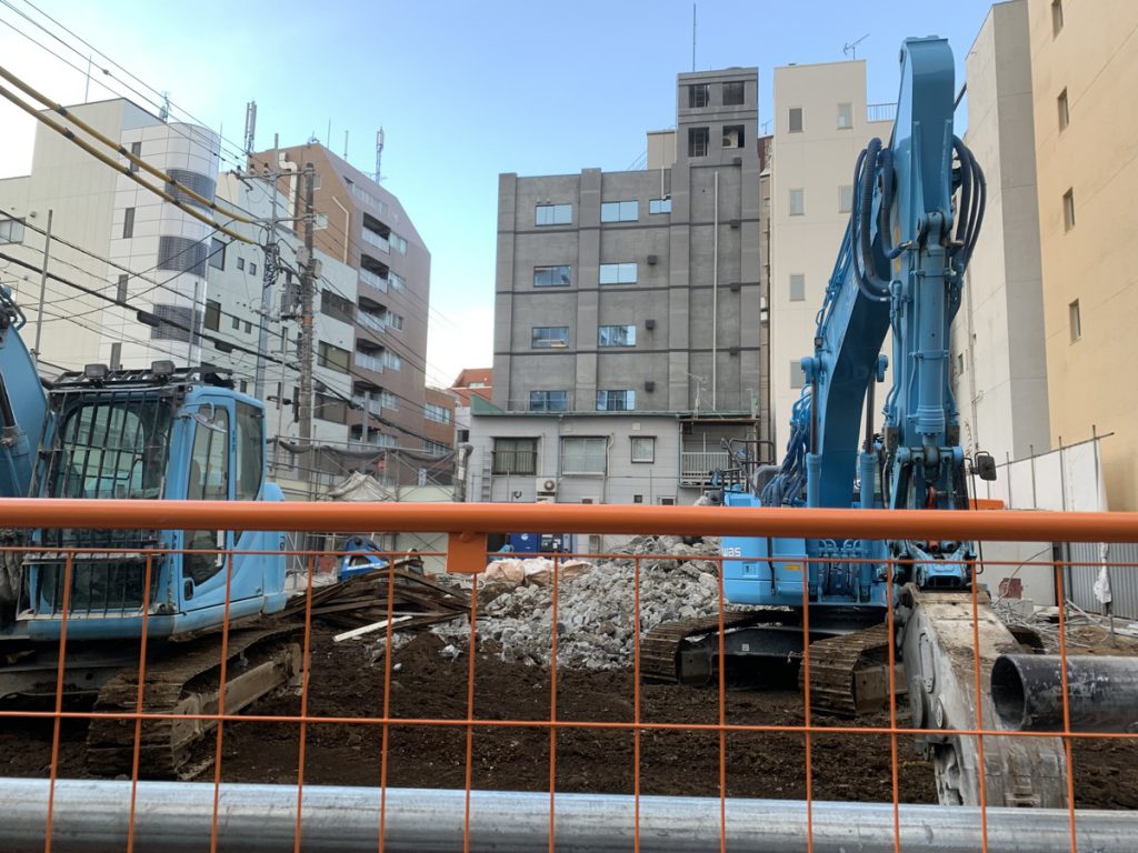 東京ガスライフバルが入っていたビルはすっかりと解体されました　(2022年2月6日撮影)