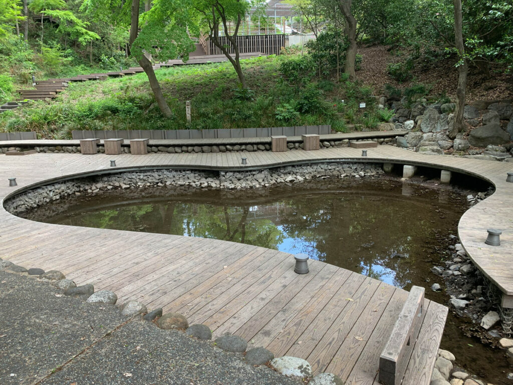 東京経済大学の敷地内にある新次郎池はハート型